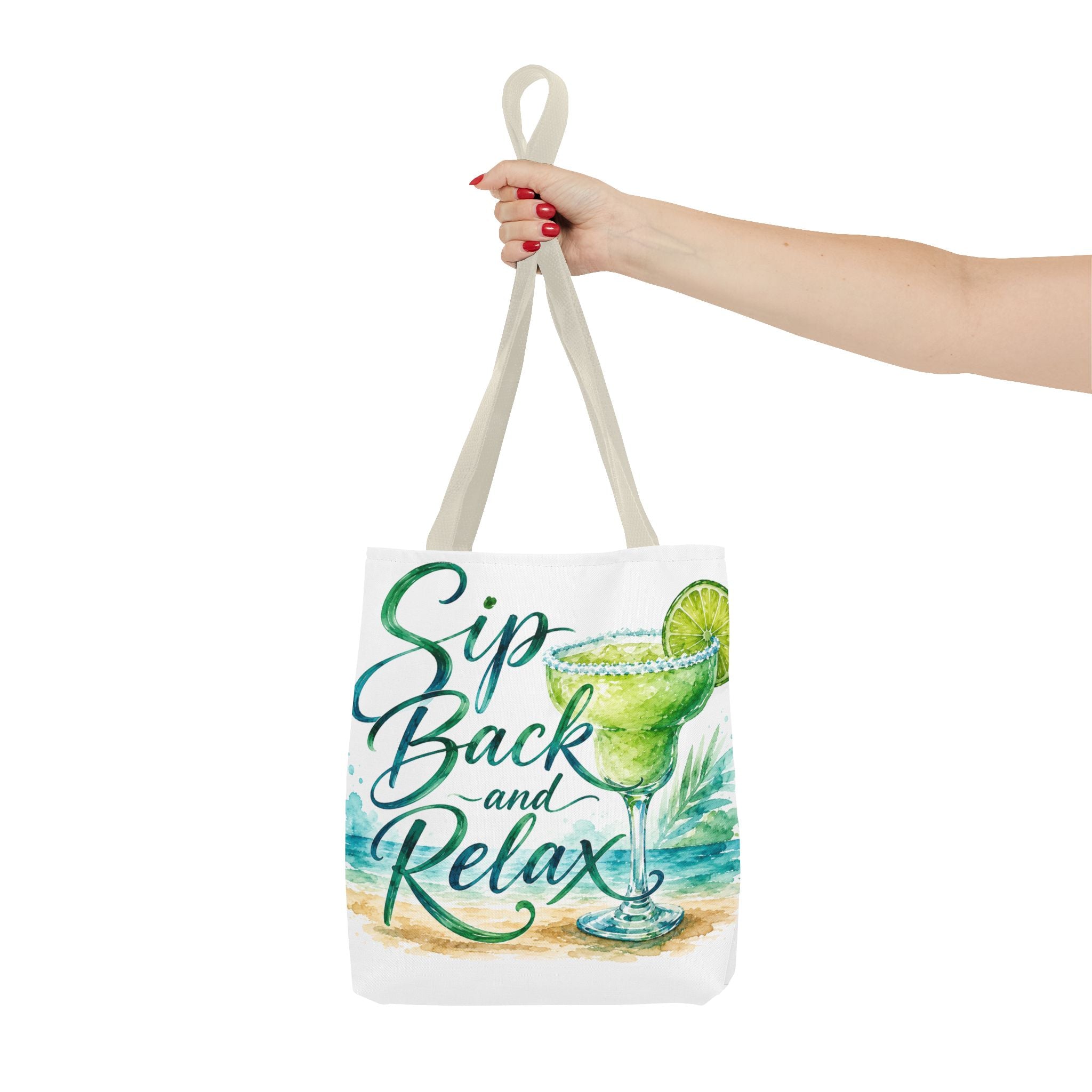 Sip Back and Relax Tote Bag — Margarita Beach Drink Print