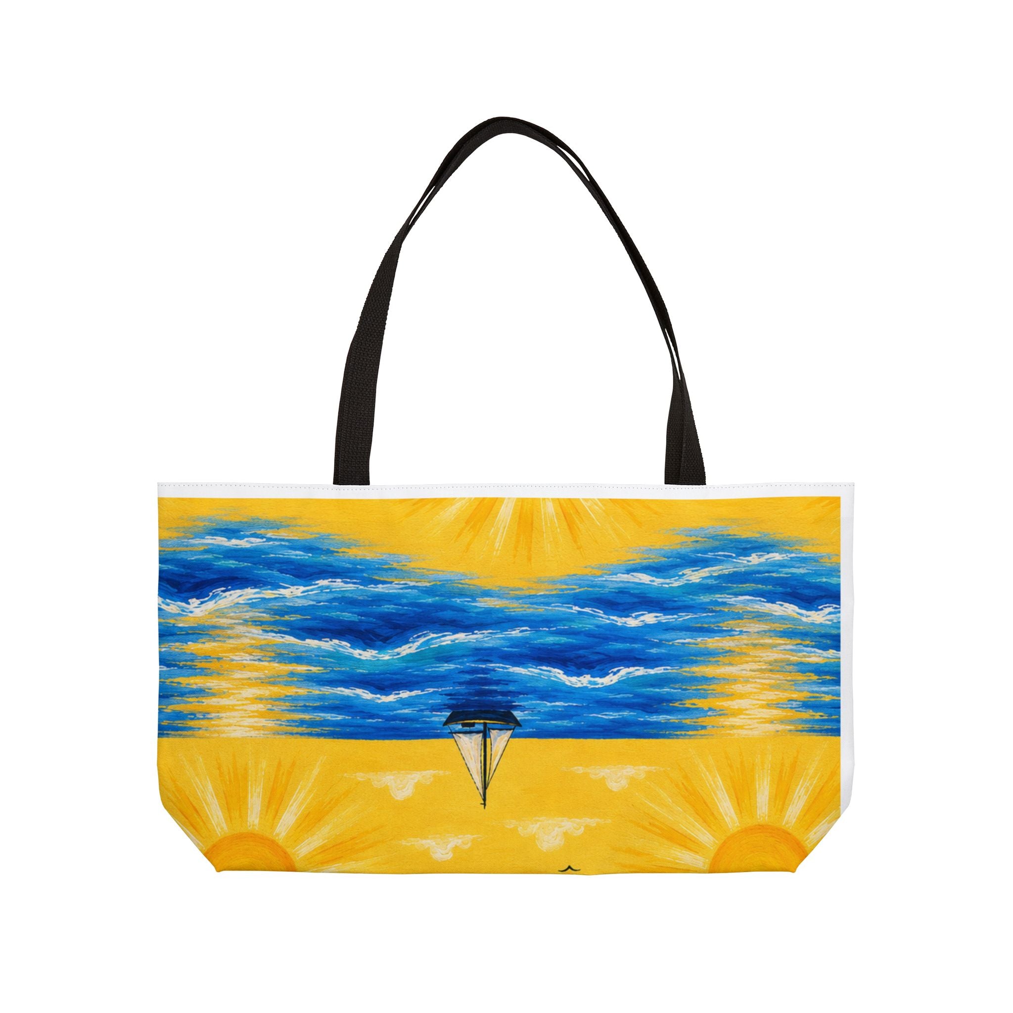 Beach Sunrise Weekender Tote Bag — Nautical Sailboat & Sun Beach Bag