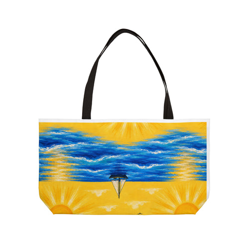 Beach Sunrise Weekender Tote Bag — Nautical Sailboat & Sun Beach Bag