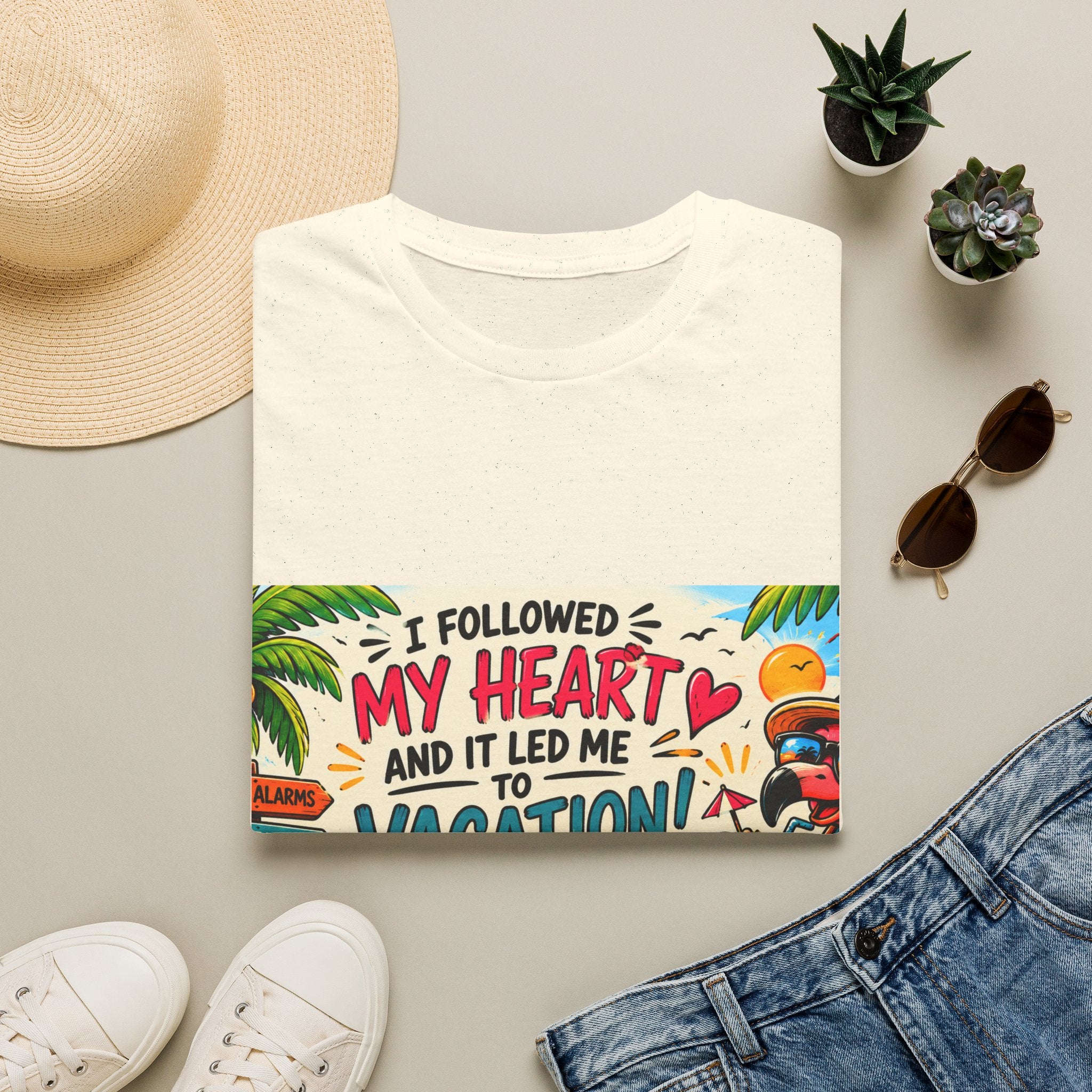 Vacation Graphic T-Shirt — “I Followed My Heart and It Led Me to Vacation”
