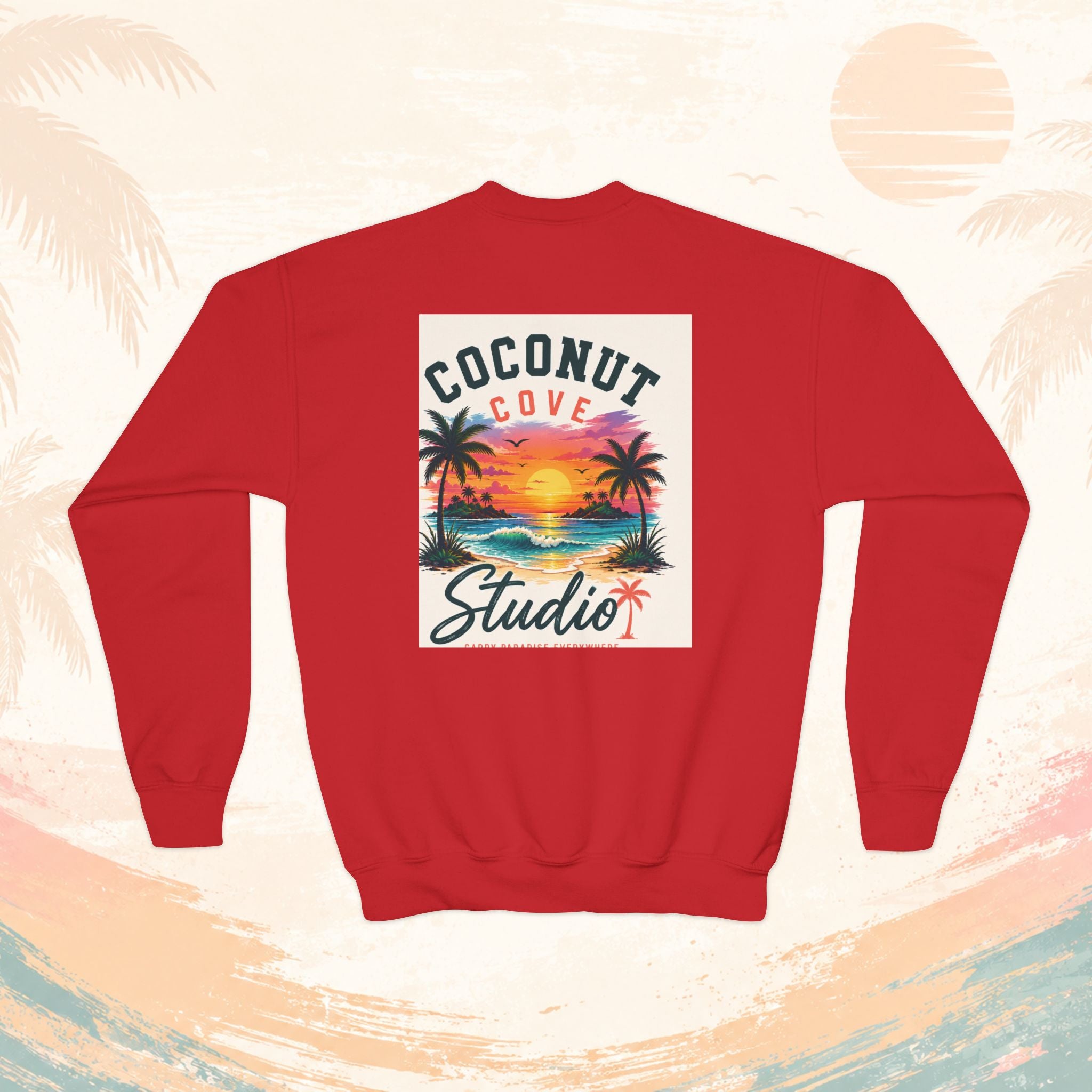 Youth Sweatshirt — Coconut Cove Studio Sunset Graphic Crewneck