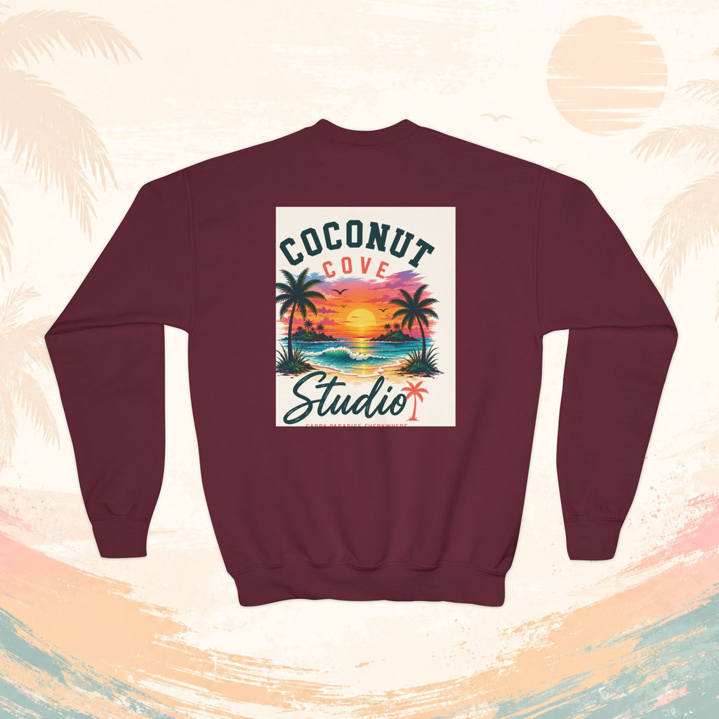 Youth Sweatshirt — Coconut Cove Studio Sunset Graphic Crewneck