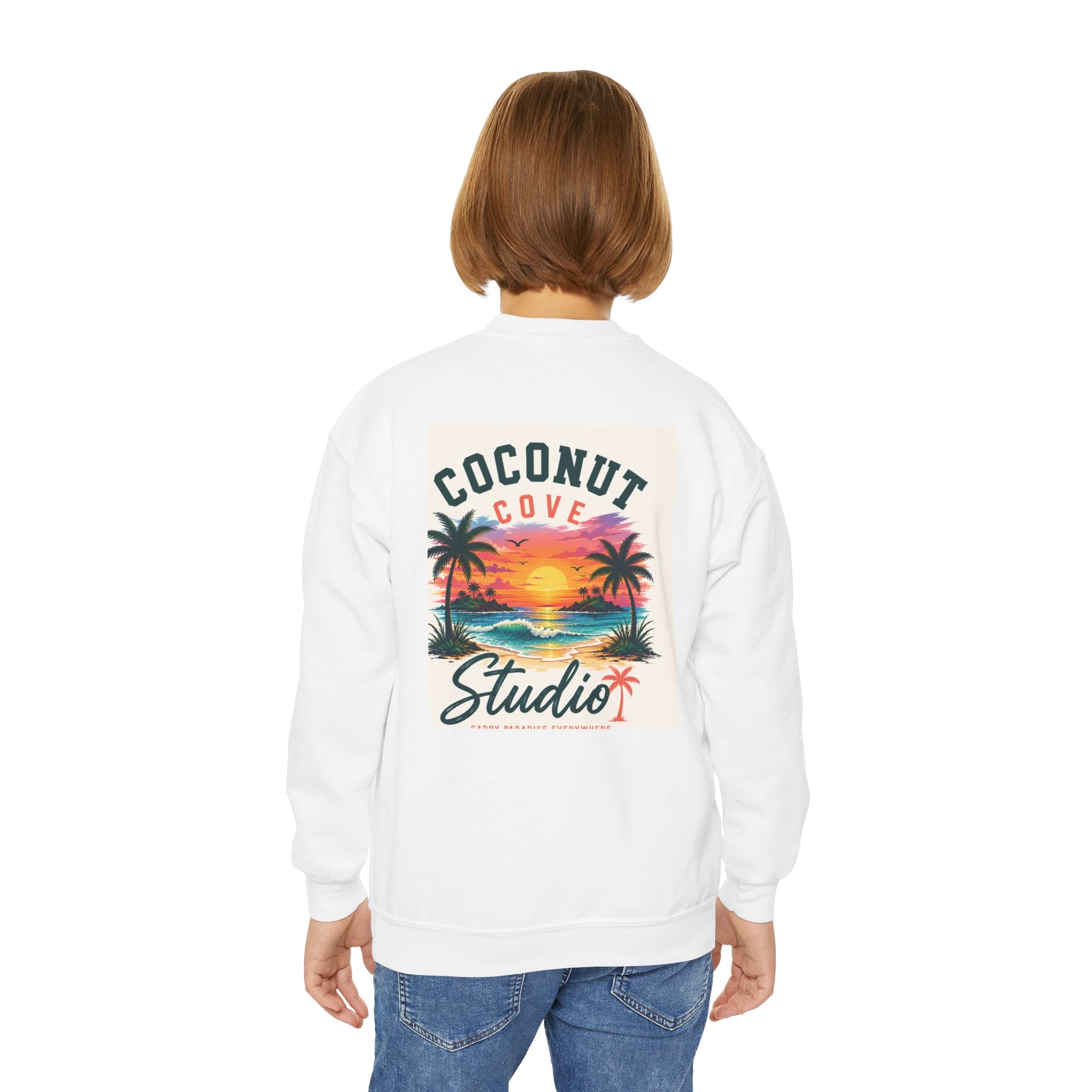 Youth Sweatshirt — Coconut Cove Studio Sunset Graphic Crewneck