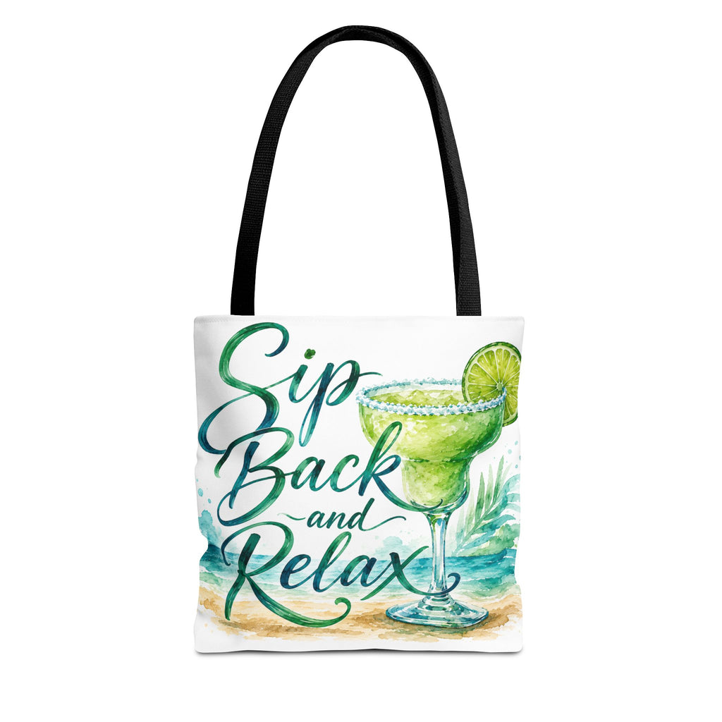 Sip Back and Relax Tote Bag — Margarita Beach Drink Print