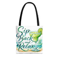 Sip Back and Relax Tote Bag — Margarita Beach Drink Print