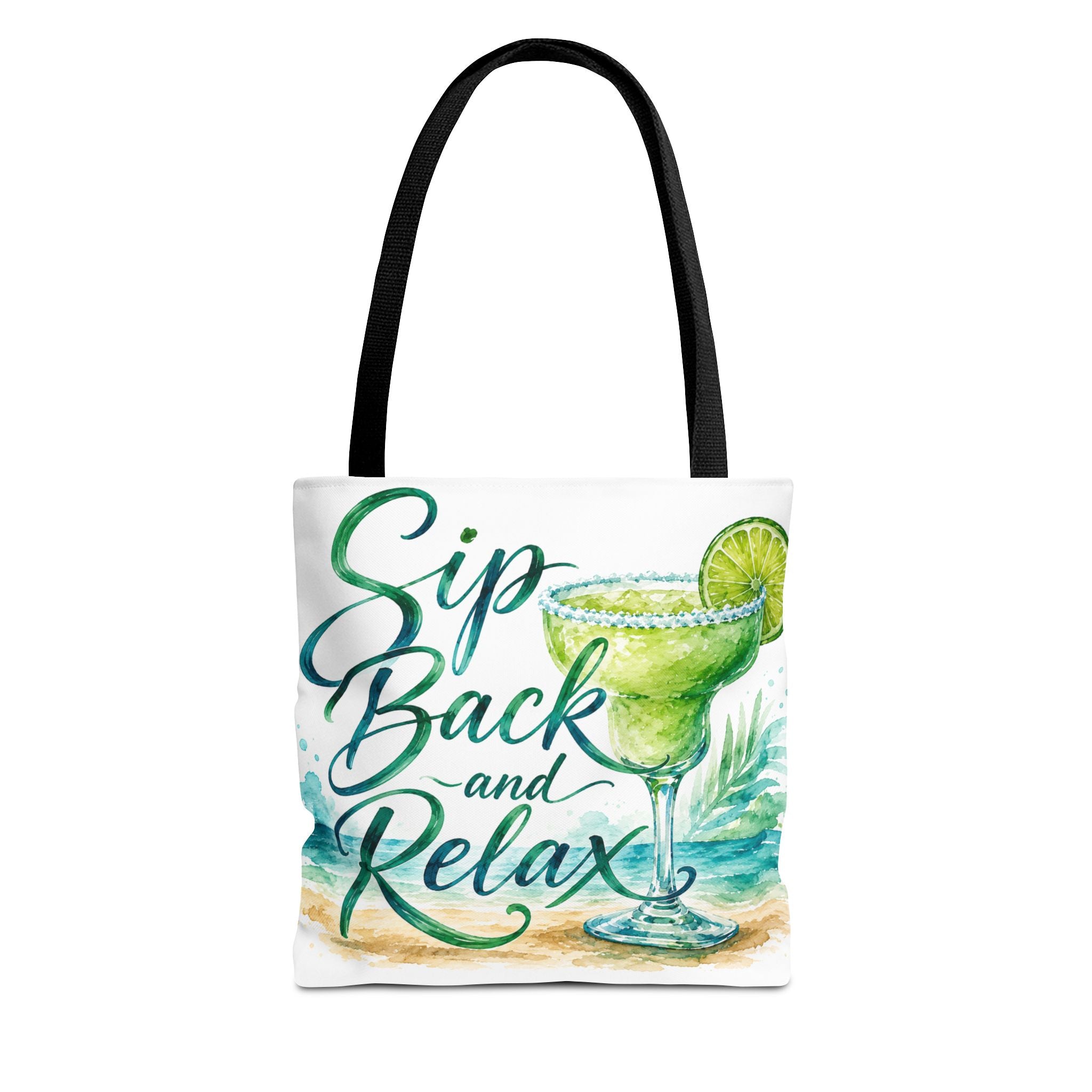 Sip Back and Relax Tote Bag — Margarita Beach Drink Print