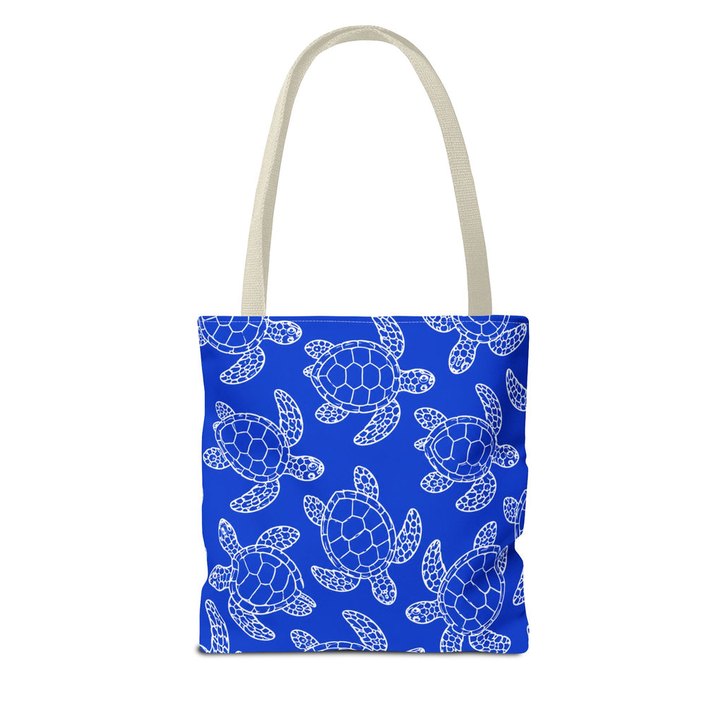 Sea Turtle Pattern Tote Bag — Blue Ocean Reusable Beach Bag