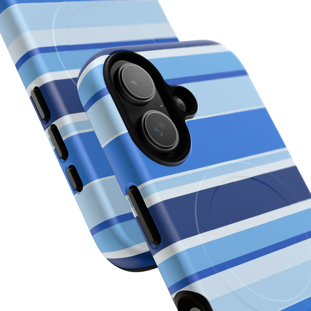 Blue Striped Tough Magnetic Phone Case