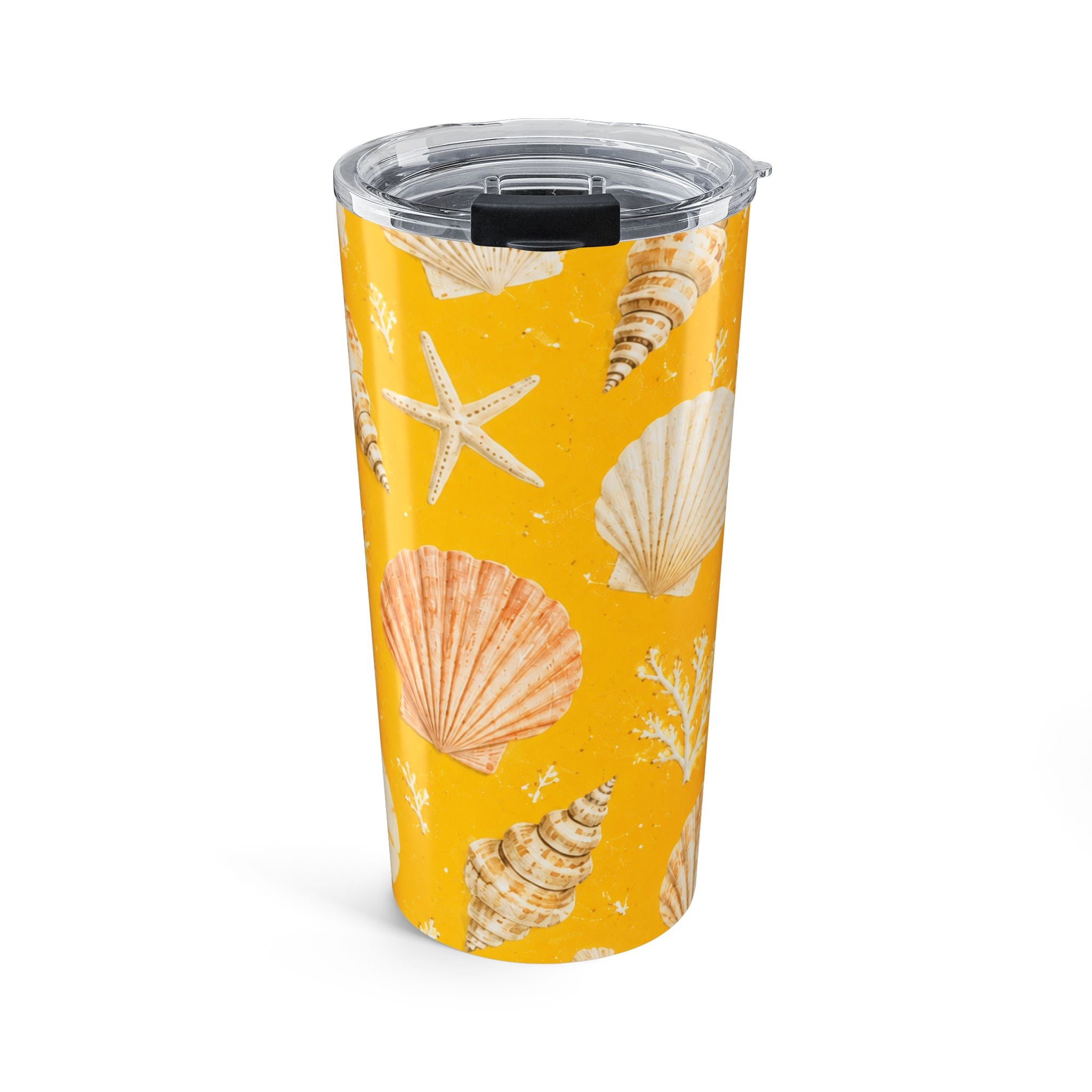 20oz Seashell Tumbler – Yellow Beach Shell Travel Cup